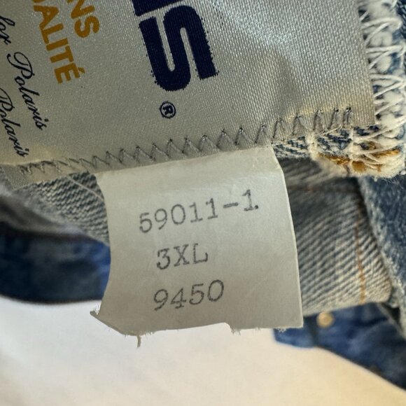 VTG Embossed Denim Trucker Jean Jacket Polaris ATV Snowmobile Mens XXL USA - Picture 11 of 12